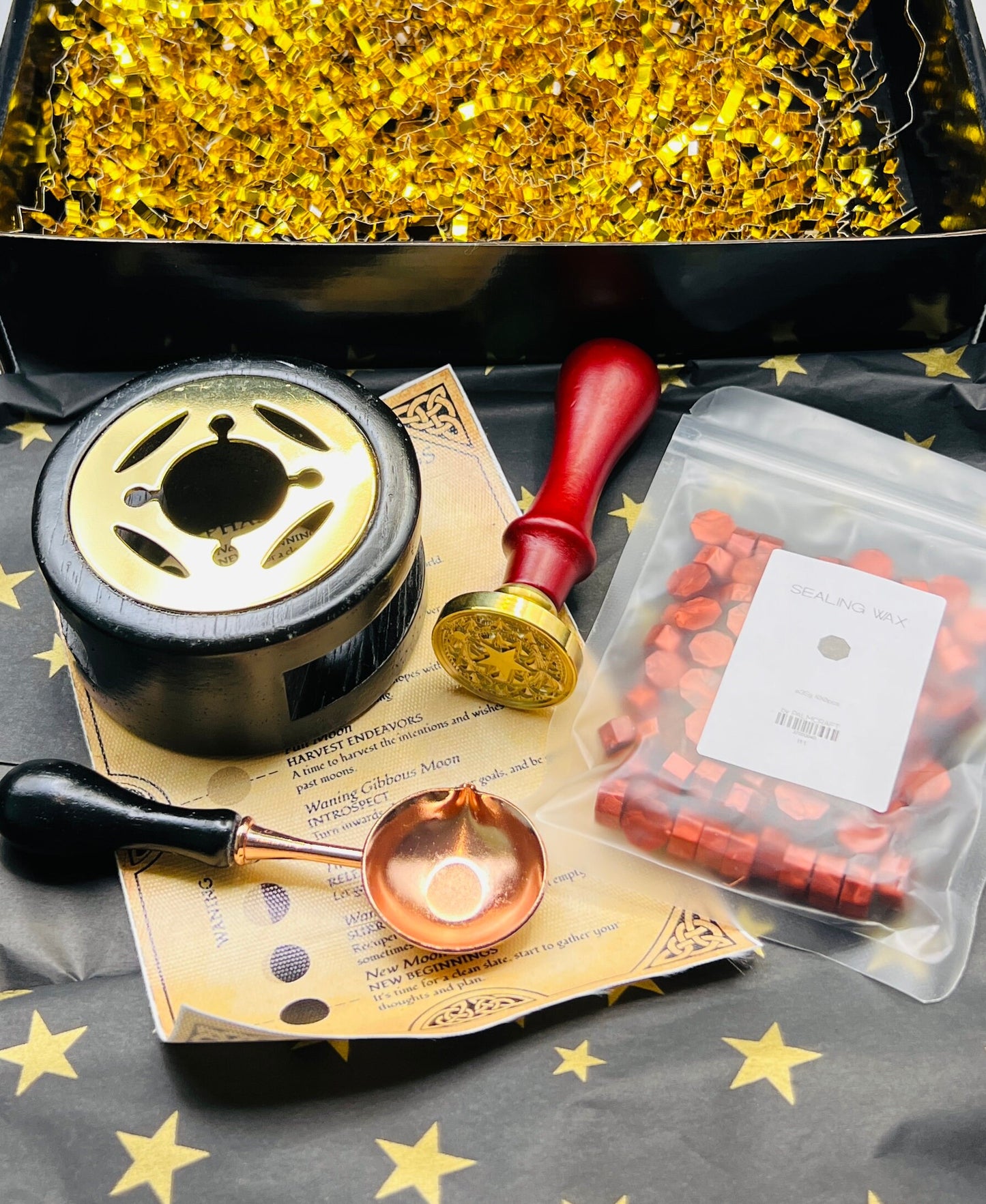 Wax Seal & Stamp Witchcraft Parcel Kit. Beginner Witch Stationary Set.