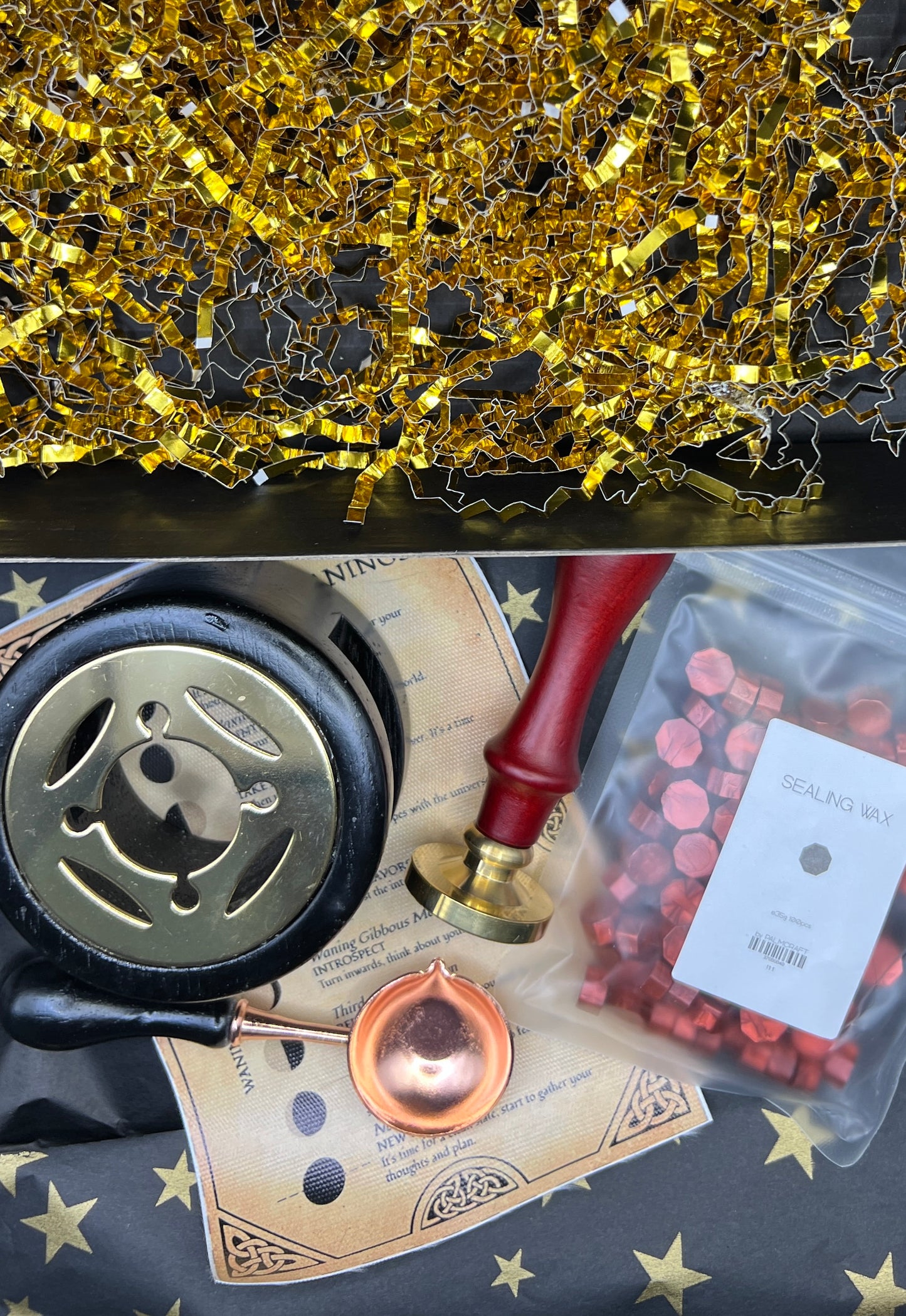 Wax Seal & Stamp Witchcraft Parcel Kit. Beginner Witch Stationary Set.