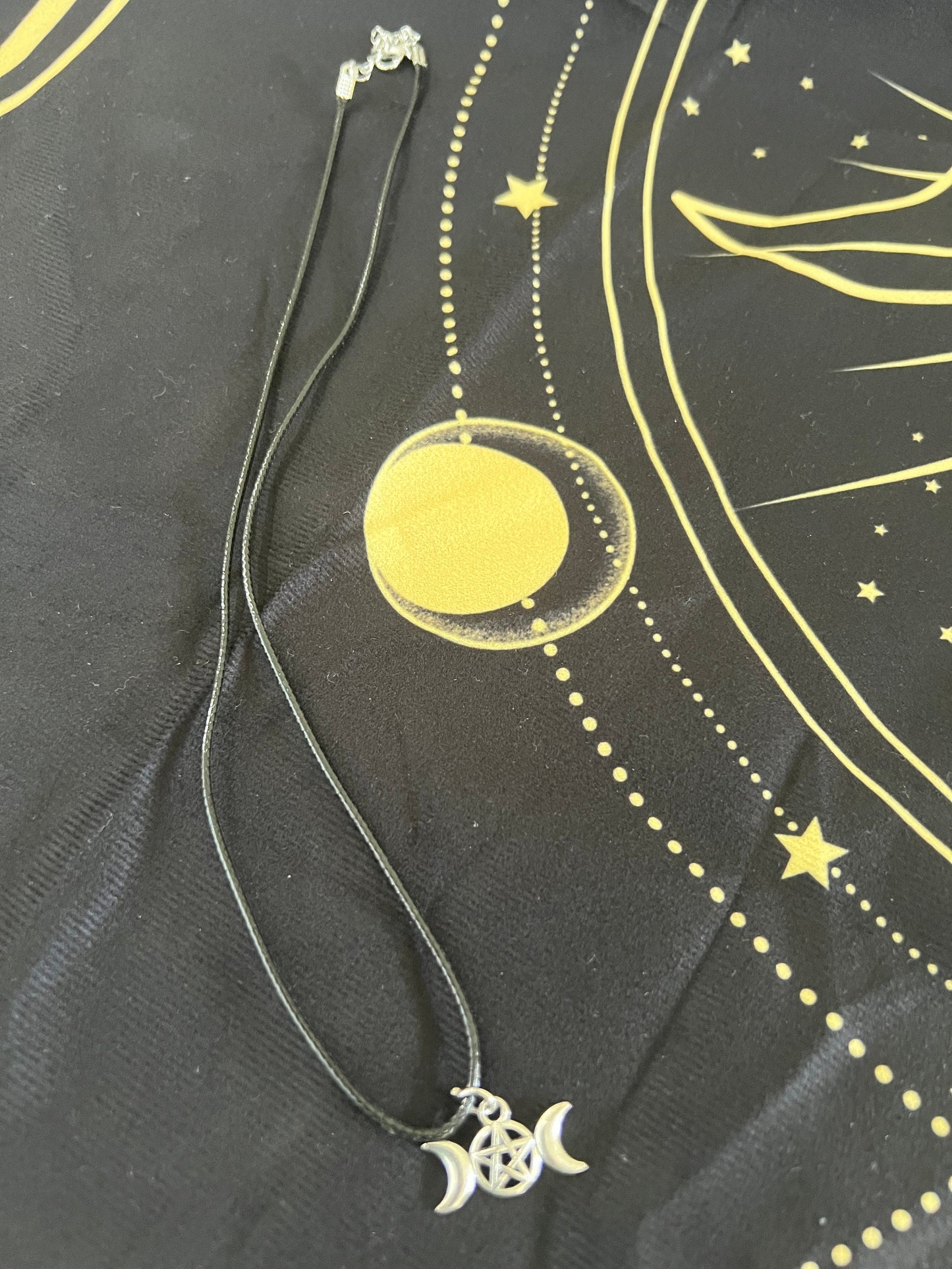 Ethereal Silver Celestial Star & Crescent Moon Necklace - A Cosmic Treasure